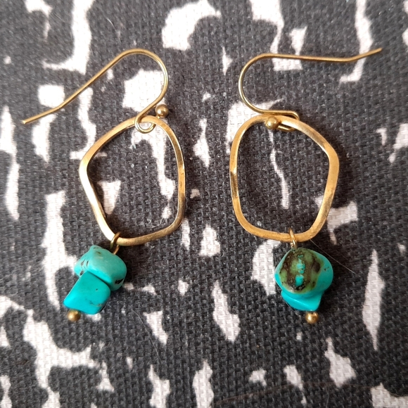 Turquoise 'Wobble' Drop Earrings - Picture 2 of 4